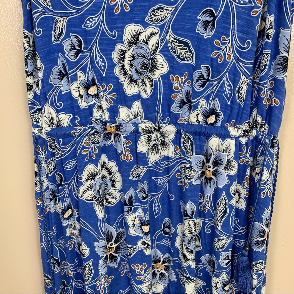 J.Jill Coastal Jersey Floral Tassel Detail Maxi Dress - Picture 3 of 14